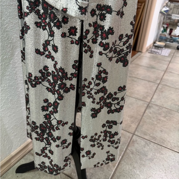 Paco Rabanne Floral Metallic Jerssey Maxi Dress Women's Size 38 US 6 EUC - Picture 11 of 15